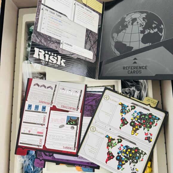 RISK Onyx Edition Collectible Limited Edition Board Game Oversize Black Grey Box - Picture 6 of 8
